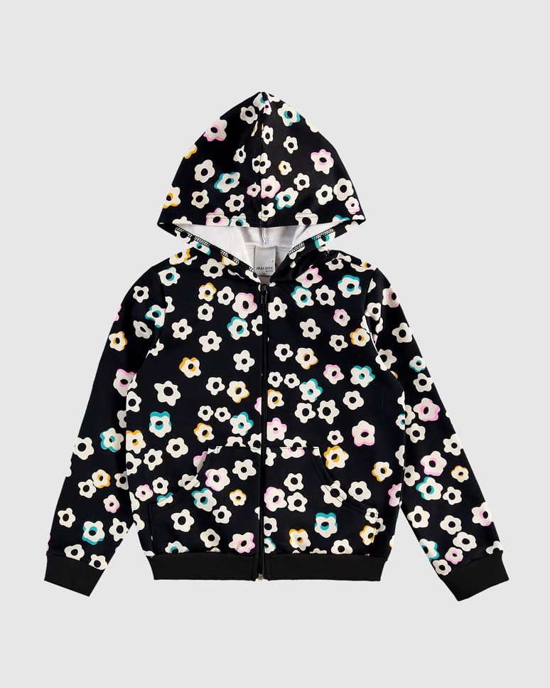 Jaqueta Infantil Menina Estampada Em Moletom Flanelado Malwee Kids
