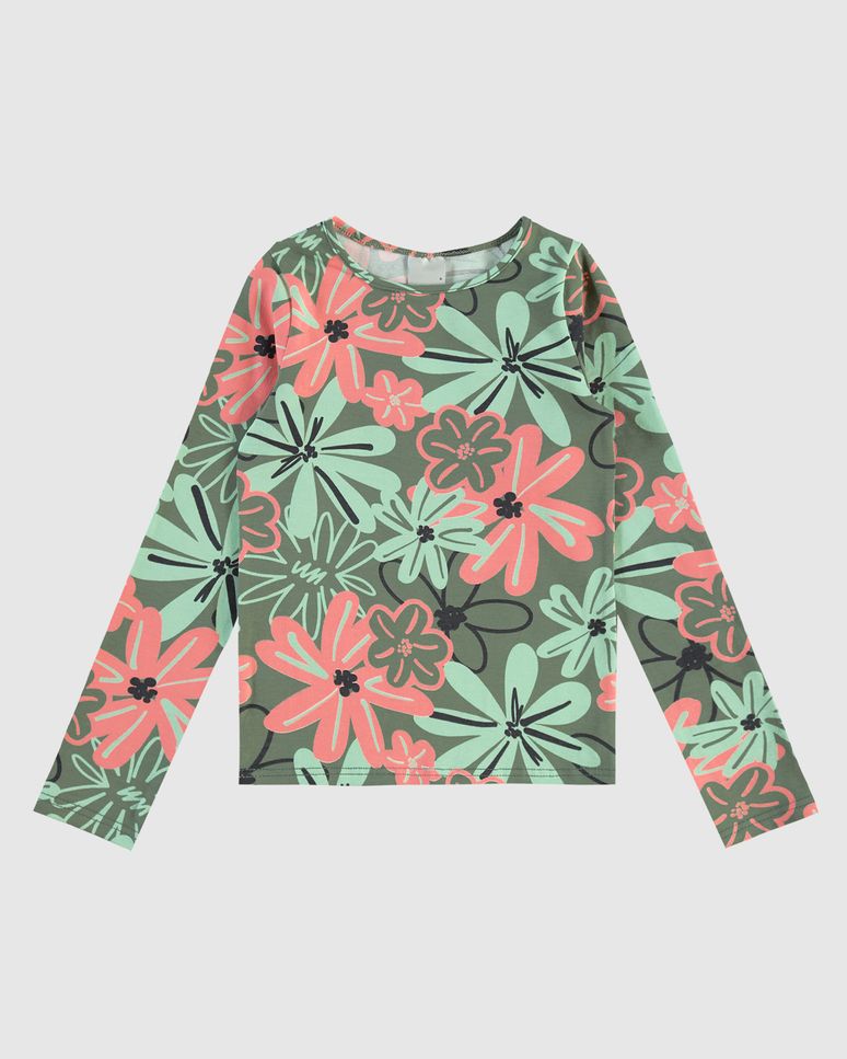 Blusa Infantil Menina Manga Longa Estampada Em Algodão Malwee Kids