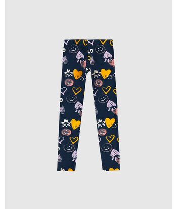 Calça Legging Infantil Estampada Em Algodão Malwee Kids