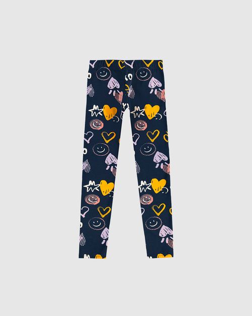 Calça Legging Infantil Estampada Em Algodão Malwee Kids