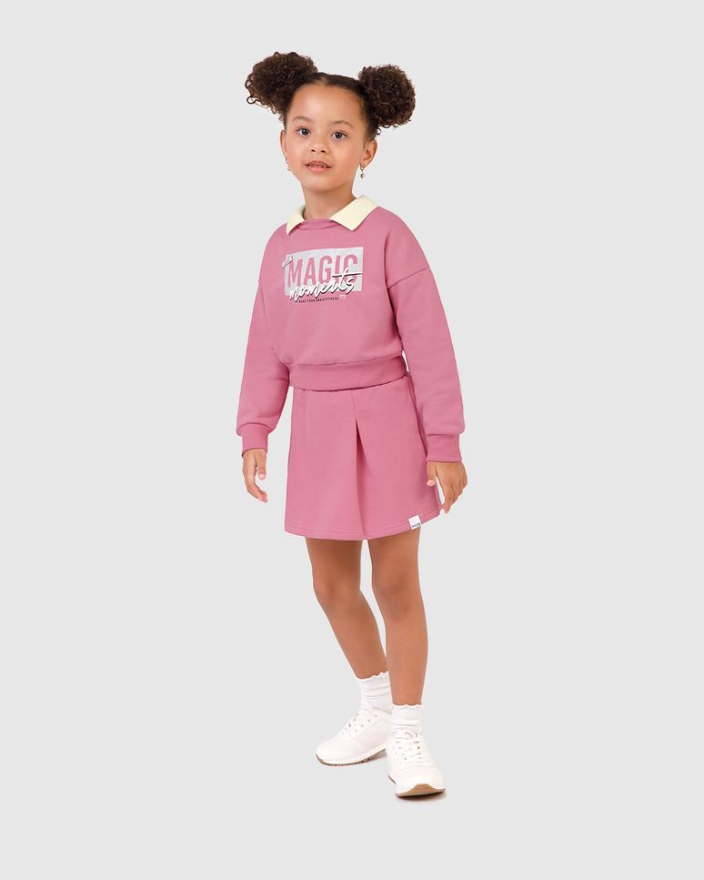 Conjunto Infantil Menina Magic Moments Em Moletinho Malwee Kids
