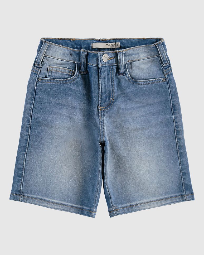 Bermuda Infantil Menino Tradicional Em Jeans Moletom - Malwee Kids