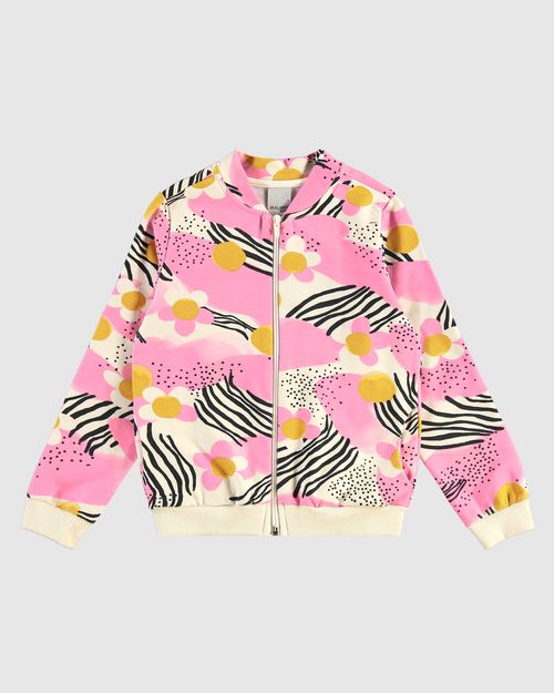 Jaqueta Infantil Menina Estampada Em Moletom Stretch Flanelado Malwee Kids