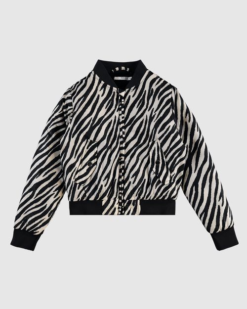 Jaqueta Infantil Menina Bomber Animal Print Em Nylon Malwee Kids