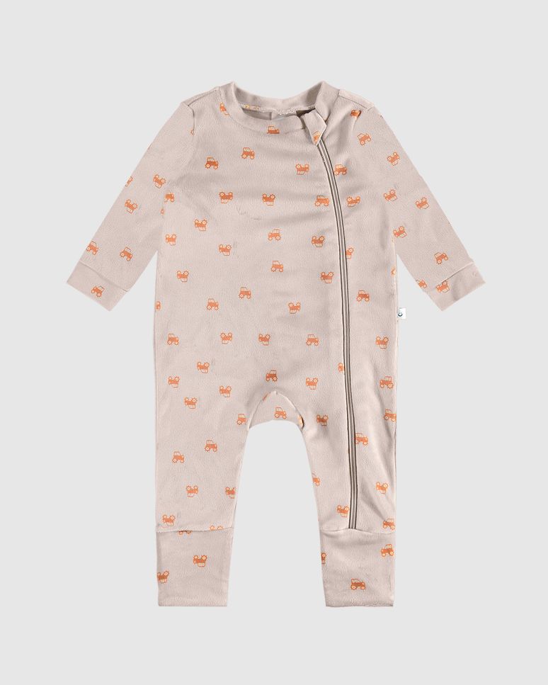 Macacão Bebê Menino Utilitário Estampado Em Malha Plush Malwee Kids