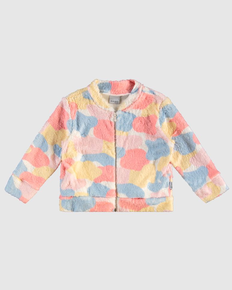 Jaqueta Infantil Unissex Estampa Camuflada Em Pelúcia Malwee Kids