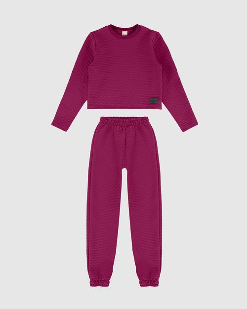 Conjunto Menina Blusa E Calça Em Malha Matelassê Malwee Kids
