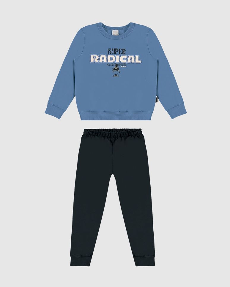 Conjunto Infantil Menino Super Radical Em Moletom Flanelado Malwee Kids