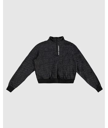 Blusão Cropped Menina Gola Alta Com Zíper Em Moletinho Lurex Malwee Kids