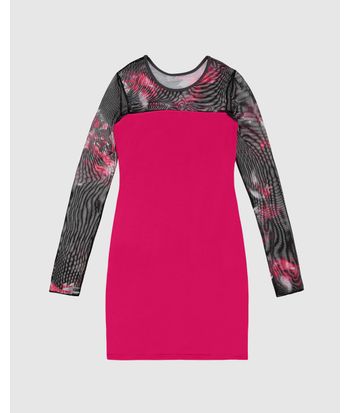 Vestido Menina Justo Busto E Manga Longa Em Tule Malwee Kids