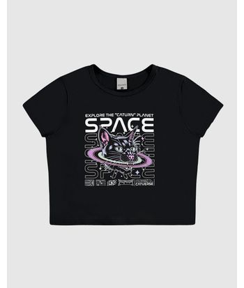 Blusa Menina Justa Space Em Algodão Malwee Kids