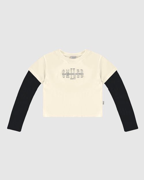 Blusa Infantil Menina The Girl Smiled Manga Longa De Tule Malwee Kids