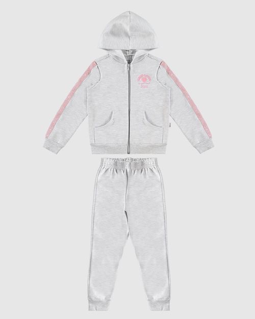 Conjunto Infantil Menina Jaqueta Estampa HD Em Moletom Flanelado Malwee Kids