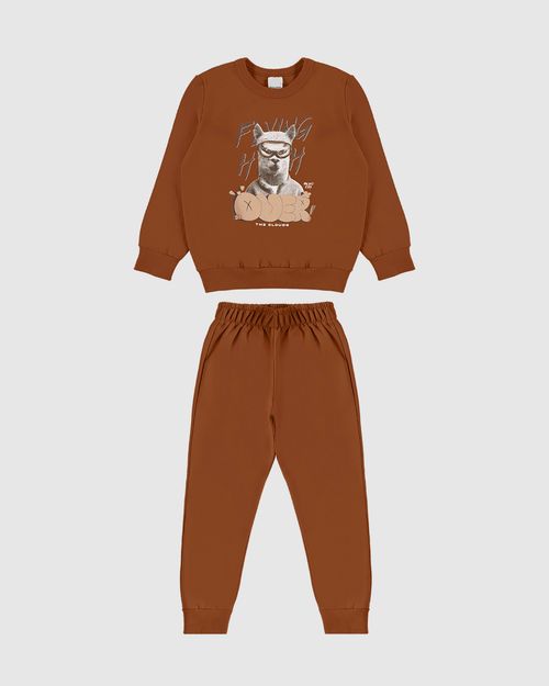 Conjunto Infantil Menino Calça Jogger Em Moletom Flanelado Malwee Kids