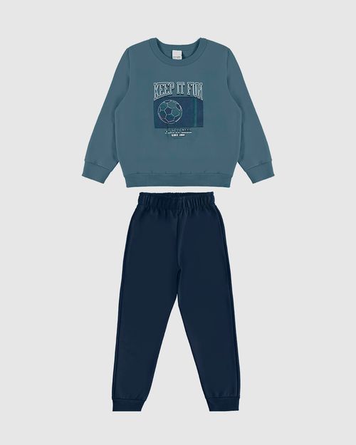 Conjunto Infantil Menino Blusão E Calça Jogger Moletom Flanelado Malwee Kids