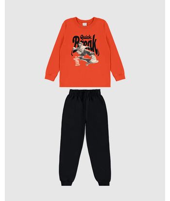 Conjunto Longo Infantil Menino Camiseta Quick Break Malwee Kids