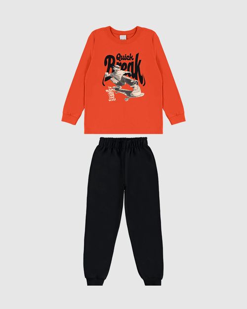 Conjunto Longo Infantil Menino Camiseta Quick Break Malwee Kids
