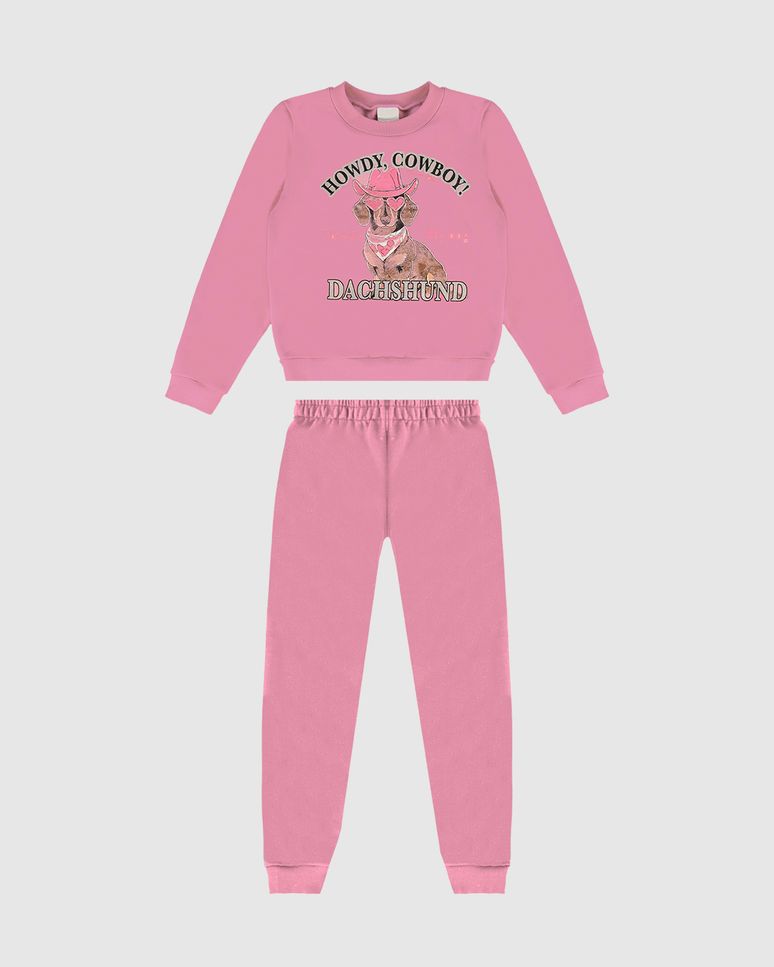 Conjunto Infantil Menina Howdy Cowboy Em Moletom Flanelado Malwee Kids
