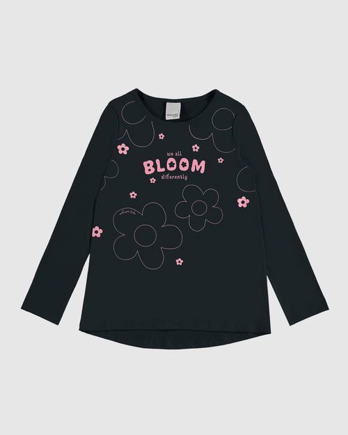 Blusa Infantil Menina Mullet We All Bloom Differently Em Algodão Malwee Kids
