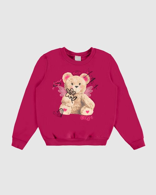 Blusão Infantil Menina Teddy Bear Em Moletom Flanelado Malwee Kids