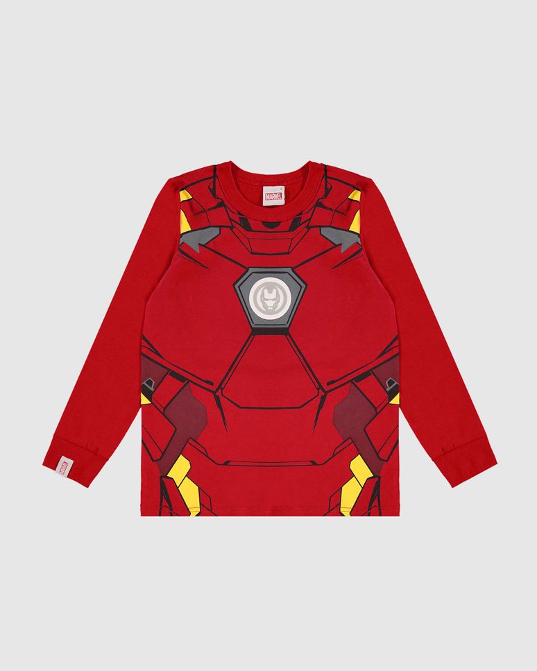 Camiseta Infantil Menino Manga Longa Avengers Em Algodão Malwee Kids