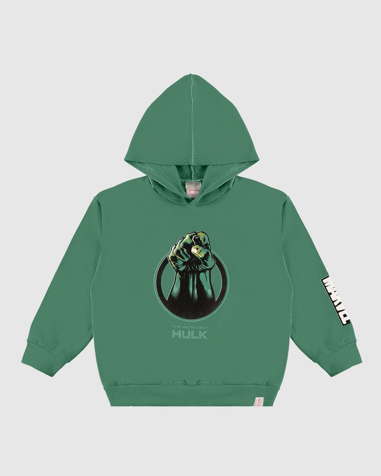 Blusão Infantil Menino Com Capuz Avengers Em Moletom Flanelado Malwee Kids