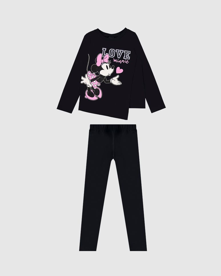 Conjunto Infantil Menina Blusa Minnie Mouse Disney Em Algodão Malwee Kids