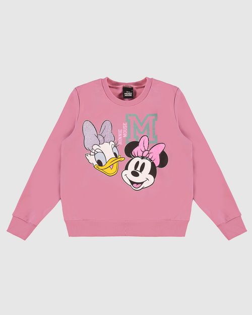 Blusão Infantil Menina Minnie E Margarida Disney Em Moletom Malwee Kids