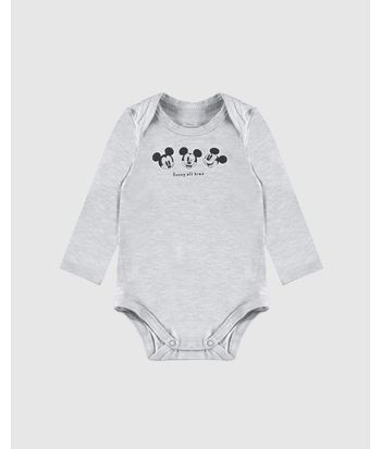 Body Bebê Unissex Funny All Time Mickey Disney Em Algodão Malwee Kids
