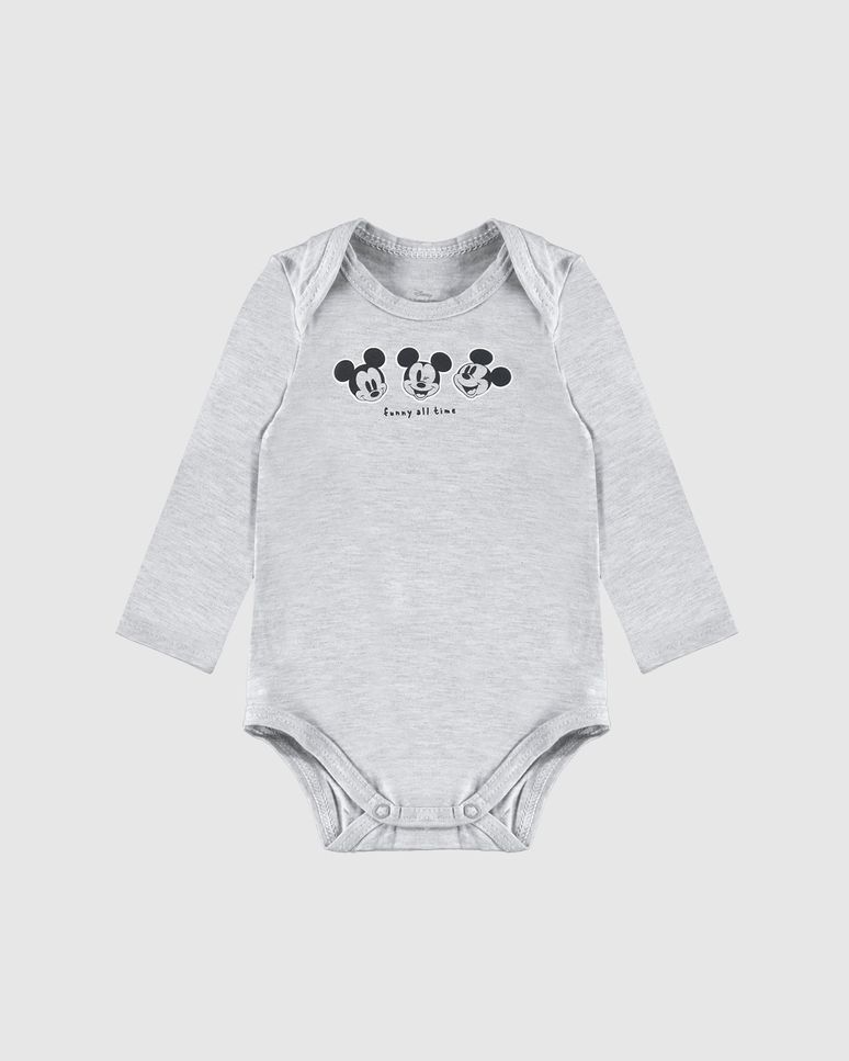 Body Bebê Unissex Funny All Time Mickey Disney Em Algodão Malwee Kids
