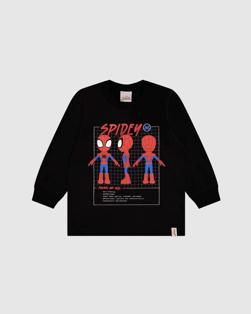Camiseta Infantil Menino Manga Longa Homem-Aranha Em Algodão Malwee Kids
