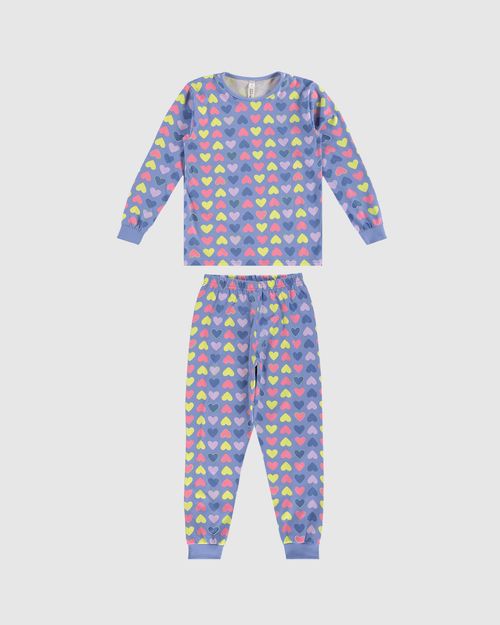 Pijama Longo Infantil Menina Estampado Em Algodão Malwee Kids