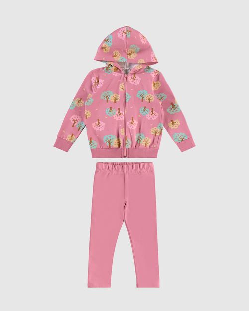 Conjunto Infantil Menina Jaqueta Em Moletom Stretch Flanelado Malwee Kids