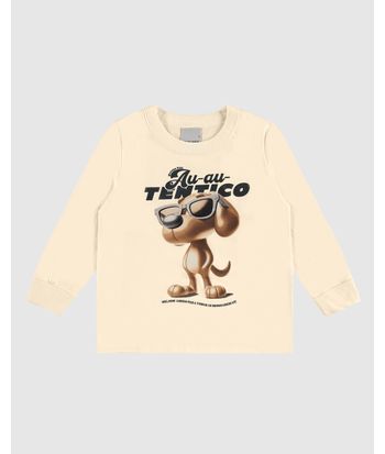 Camiseta Infantil Menino Manga Longa Estampa Temática Em Algodão Malwee Kids