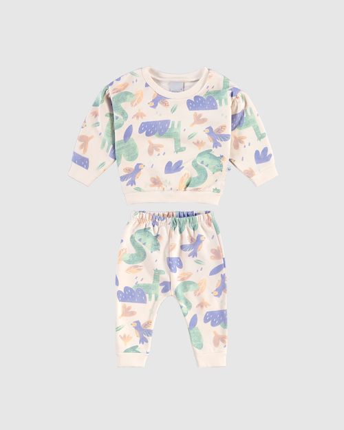 Conjunto Infantil Menina Estampado Em Moletom Flanelado Malwee Kids