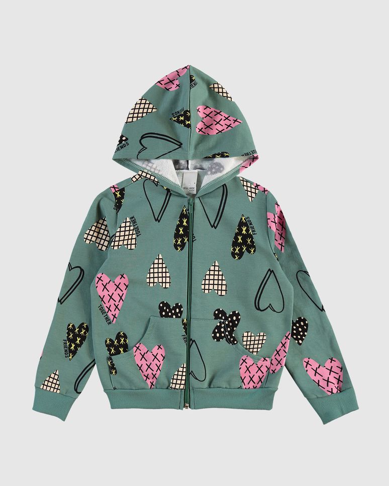 Jaqueta Infantil Menina Estampada Em Moletom Flanelado Malwee Kids