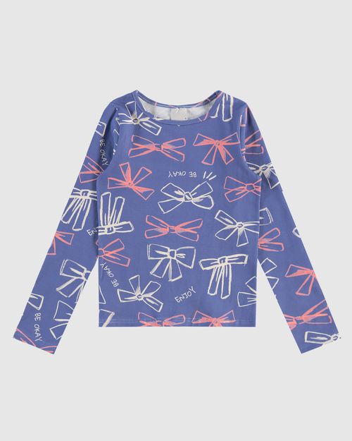 Blusa Infantil Menina Manga Longa Estampada Em Algodão Malwee Kids