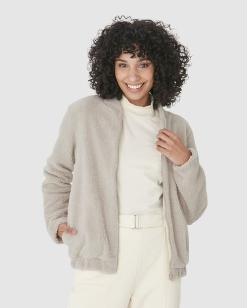 Jaqueta Feminina Bomber Bolso Funcional Em Pelúcia