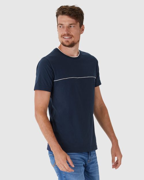 Camiseta Masculina Estampa Listra Frontal Em Algodão