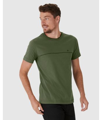 Camiseta Masculina Estampa Listra Frontal Em Algodão