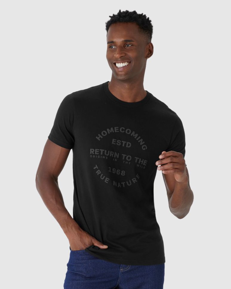 Camiseta Masculina Slim HomeComing Em Malha Algodão Comfy
