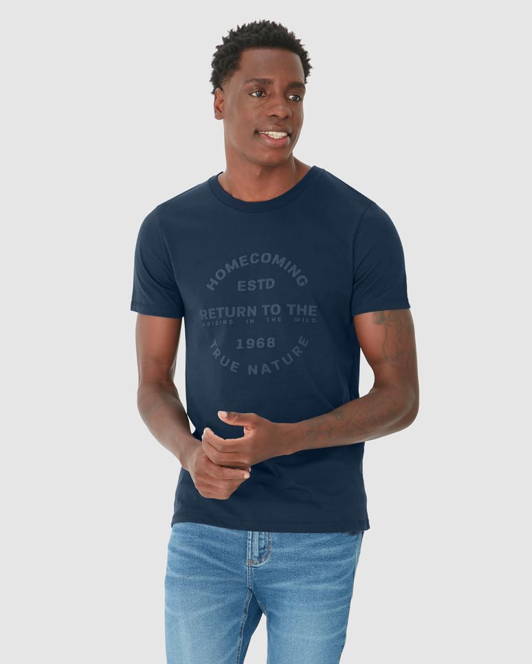 Camiseta Masculina Slim HomeComing Em Malha Algodão Comfy