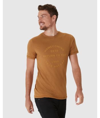 Camiseta Masculina Slim HomeComing Em Malha Algodão Comfy