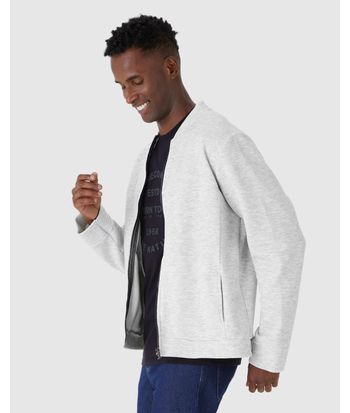 Jaqueta Masculina Bomber Bolso Funcional Em Jacquard Texturizado