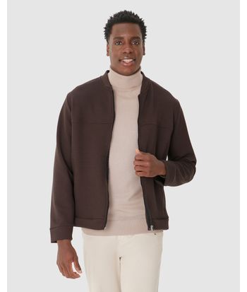 Jaqueta Masculina Bomber Bolso Funcional Em Jacquard Texturizado