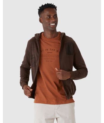 Jaqueta Masculina Regular Estampa Frontal Em Moletom Flanelado