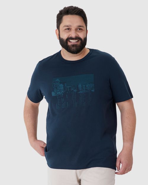 Camiseta Masculina Plus Size Light Up The World Em Algodão