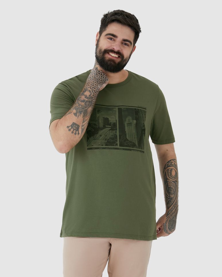 Camiseta Masculina Plus Size São Paulo City Em Algodão