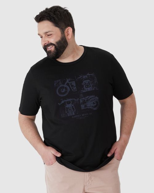 Camiseta Masculina Plus Size Classics Never Die Em Algodão