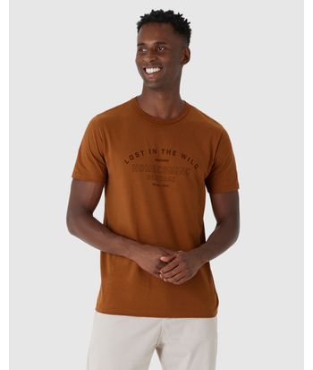 Camiseta Masculina Estampa Frontal Manga Curta Em Algodão